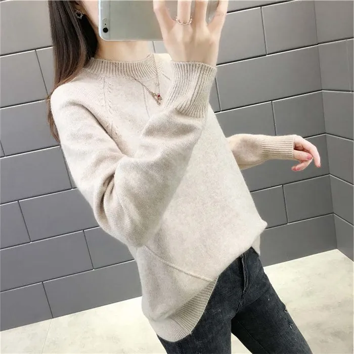 

Women's Slim Knitted Turtleneck Cashmere Jumper Pullover Elasticity cozy Sweater