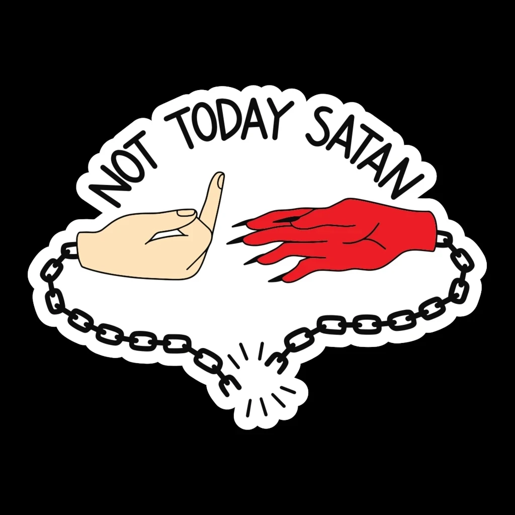 

S50928# 13CM/17CM Personality PVC Decal NOT TODAY SATAN Waterproof Car Sticker on Motorcycle Laptop Decorative Accessories