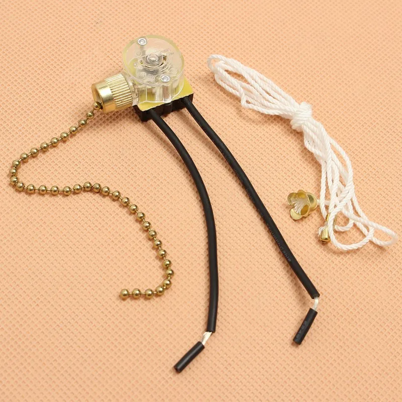 

Новый универсальный переключатель потолочного вентилятора, настенный светильник, замена светильника в стиле ретро, кнопка переключения шнура с цепочкой 3A/250 В 6A/125 В