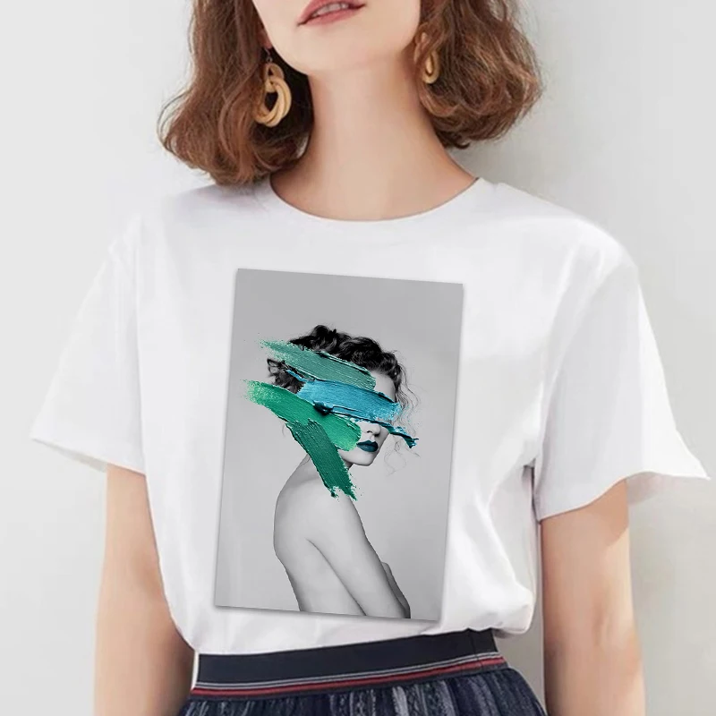 Футболка женская в стиле Харадзюку с коротким рукавом и круглым вырезом | Женская