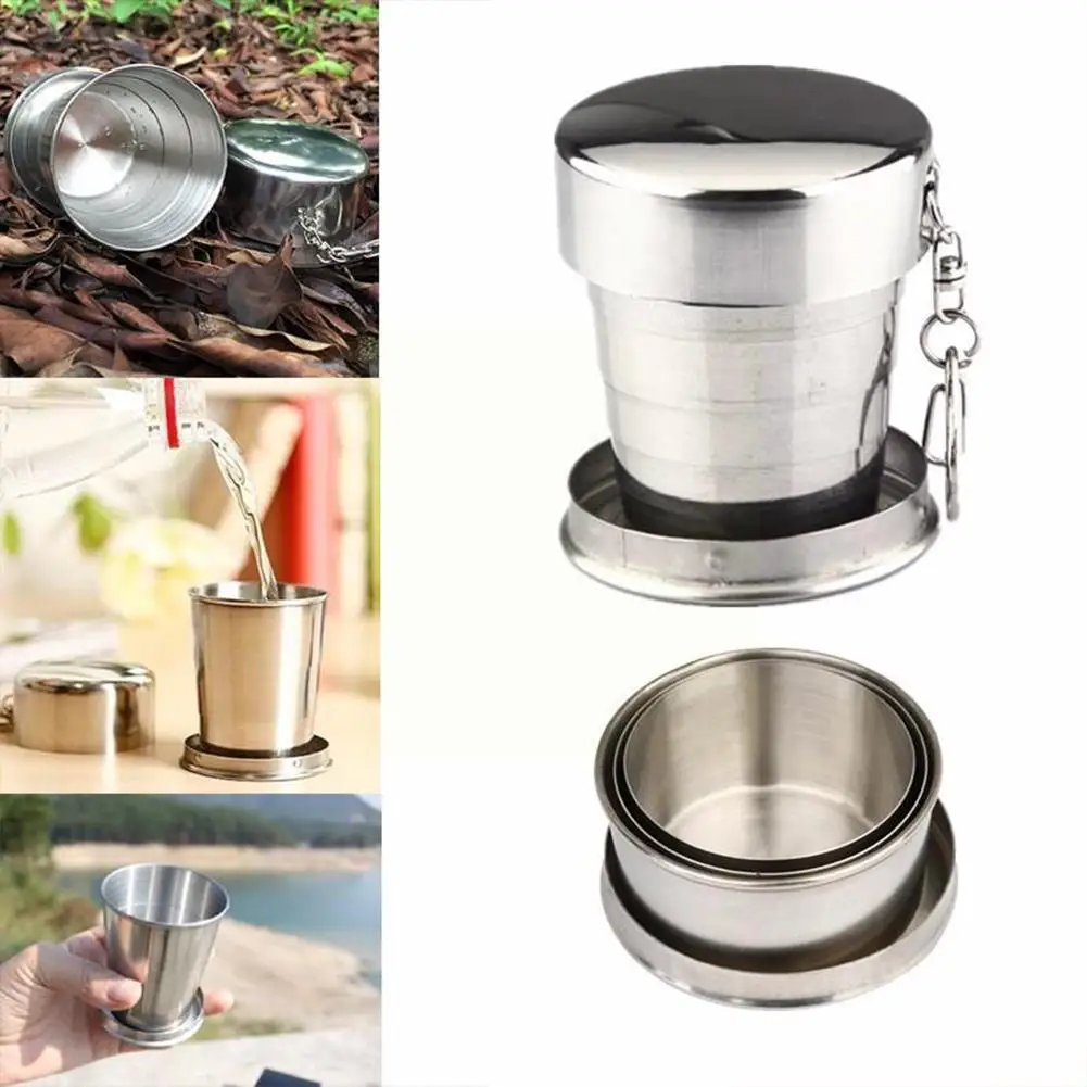 

Outdoor Camping Trip Steel Retractable Folding Cup Ring, Cup, Wine Cup, Cup Tea Mouthwash With Q9f3