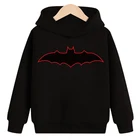 Толстовка с капюшоном для мальчиков, свитшот для маленьких девочек, детские топы, осенняя одежда с принтом летучая мышь, одежда, Весенняя черная Новая мода, 2021 пальто