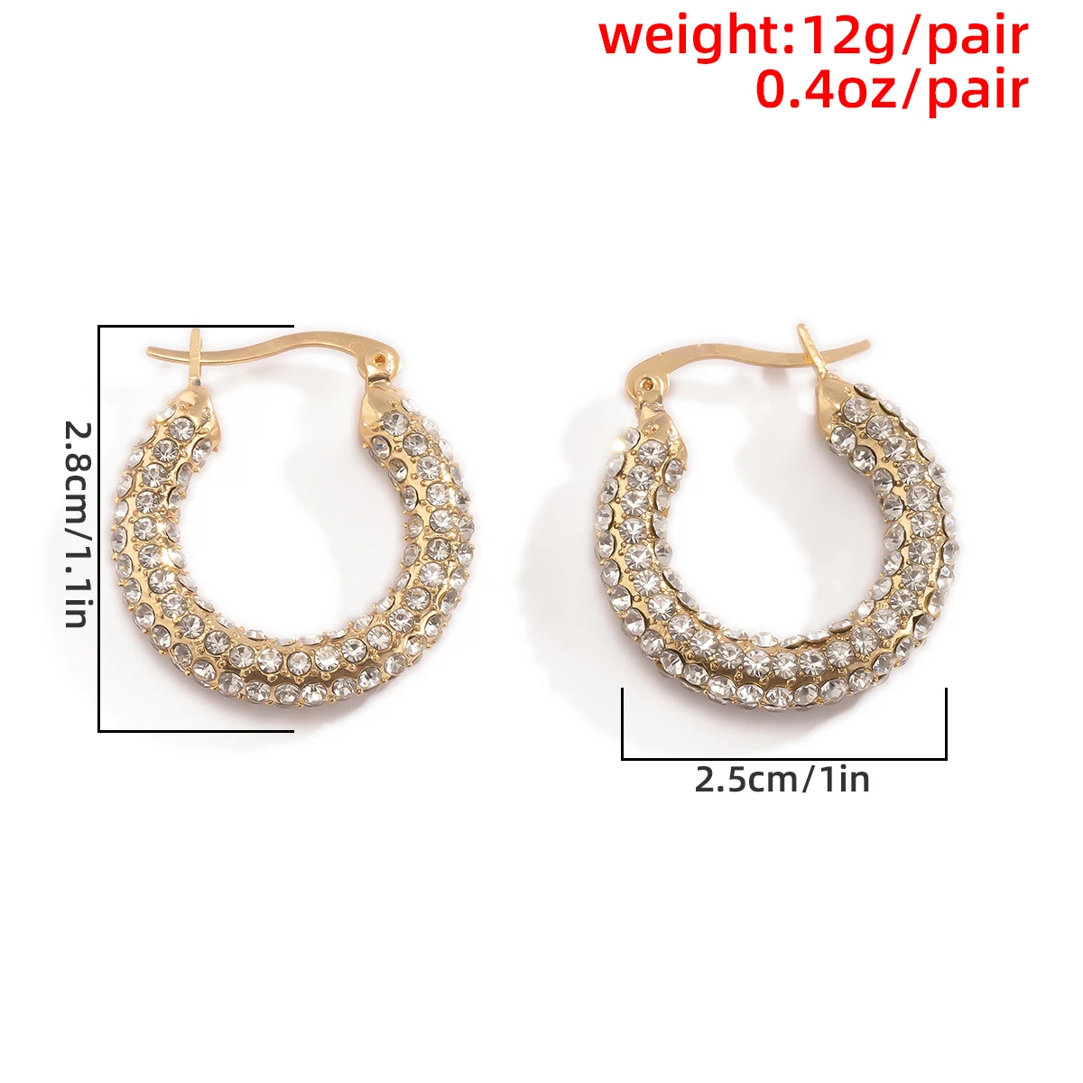 

Salircon Vintage Rhinestone Hoop Earrings for Women Kpop Shiny Crystal Small Hanging Earrings Fashion Jewelry Gift 2021Trend