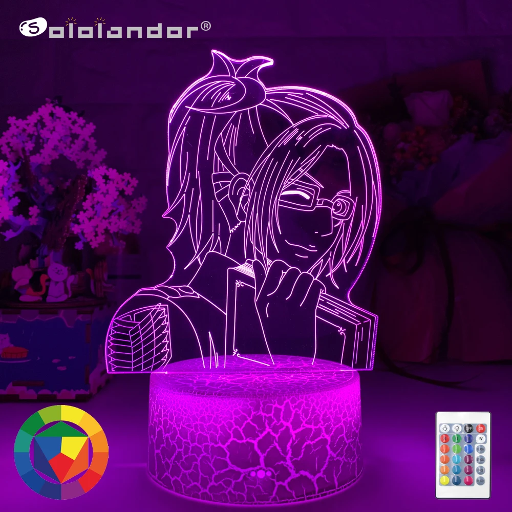 

Newest Anime 3d Light Attack on Titan Hange Zoe Lamp for Home Decor Birthday Gift Manga Attack on Titan LED Night Lamp Hange Zoe