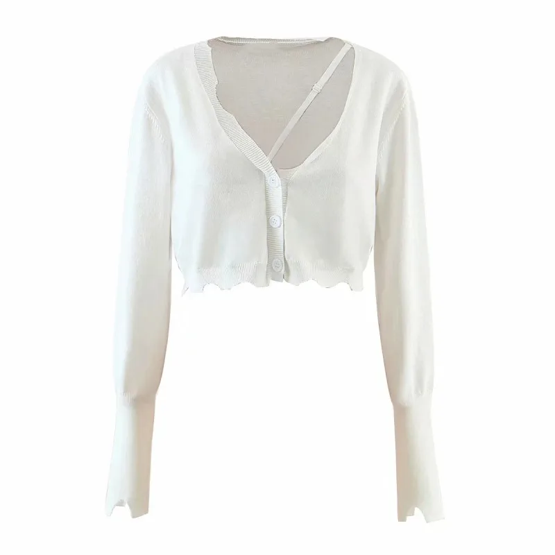 Женский трикотажный кардиган на пуговицах повседневный однотонный Свободный
