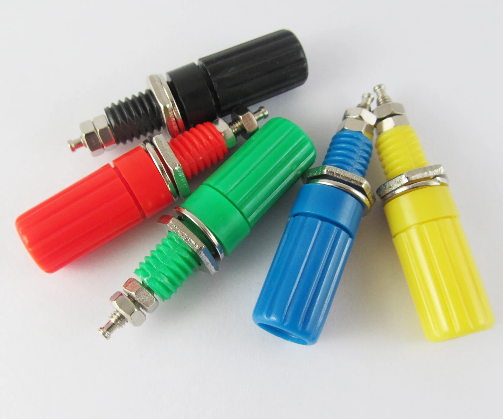 

1 set 5 Colors Binding Post 4mm Long Banana Jack Female Audio Power Connector (US)