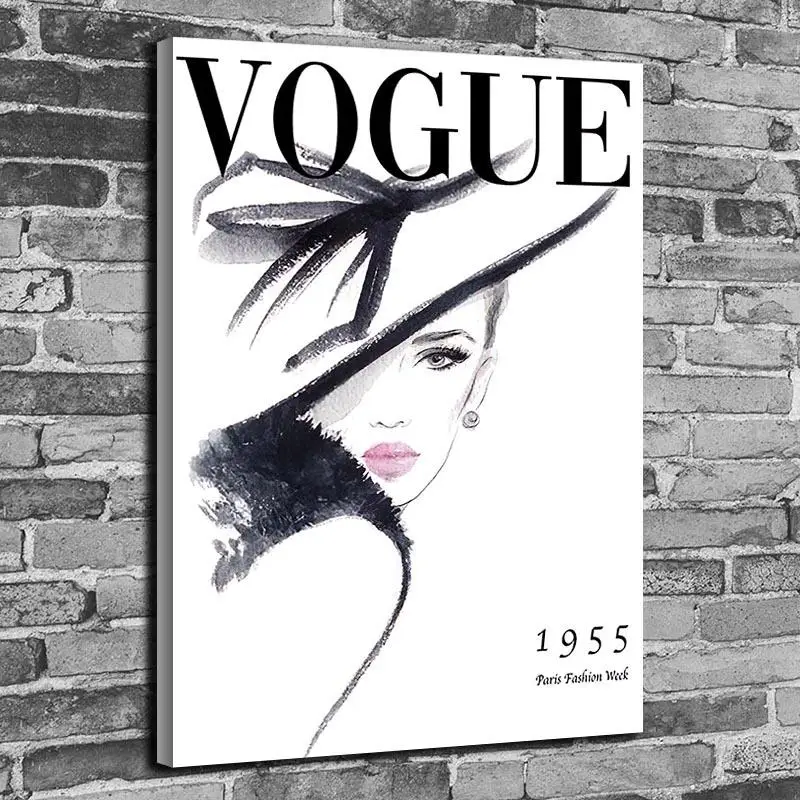 Koop Moderne Eenvoudige Art Canvas Cover Van Fashion Womens Tijdschrift Poster Wanddecoratie Gang Decoratie Kamer Decoratie 5Y
