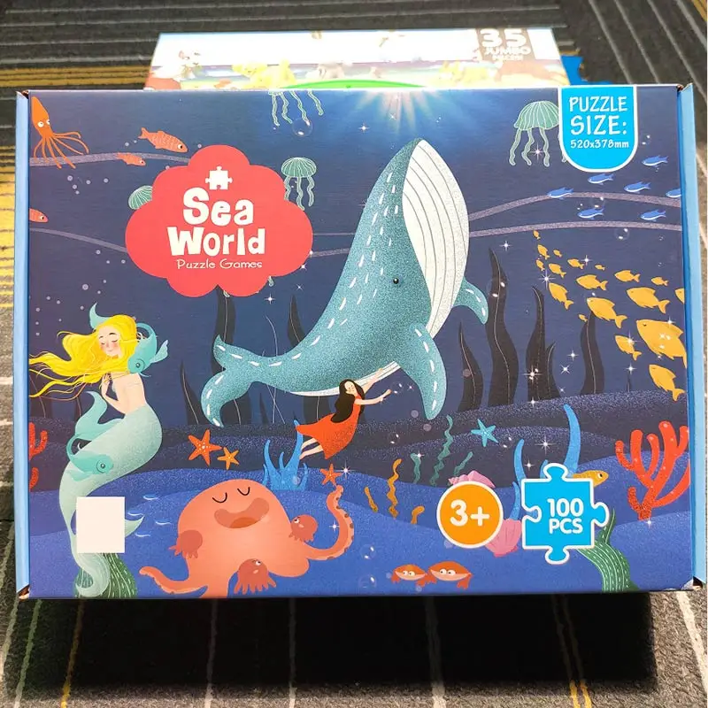 

Montessori Puzzle Toys 100Pcs Sea Whale Octopus Puzzle Artwork Toy For Children Puzzles Toy Boys Girls