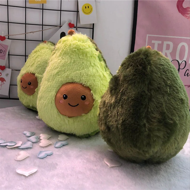 Kawaii авокадо плюшевая подушка фруктовая кукла креативная улыбка плюшевая игрушка в форме растения авокадо Подушка-подарок на день рождения для детей