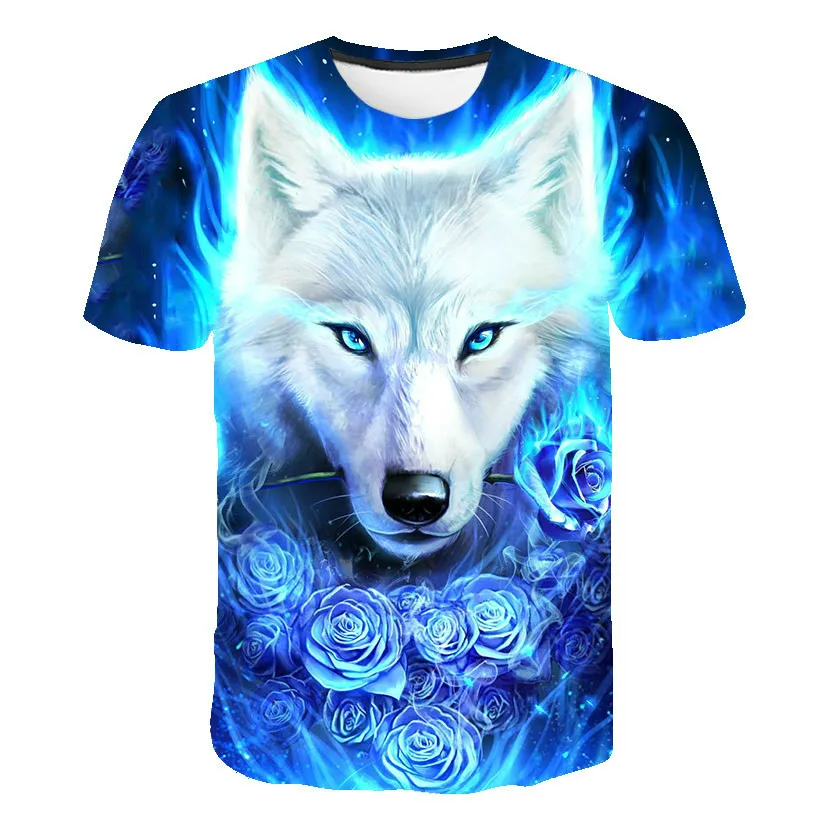 

2021 3D Fashion Printed Animal Wolf T-Shirt, Custom Boys and Girls T-Shirt, Kids Animation Short Sleeve T-Shirt Clothing