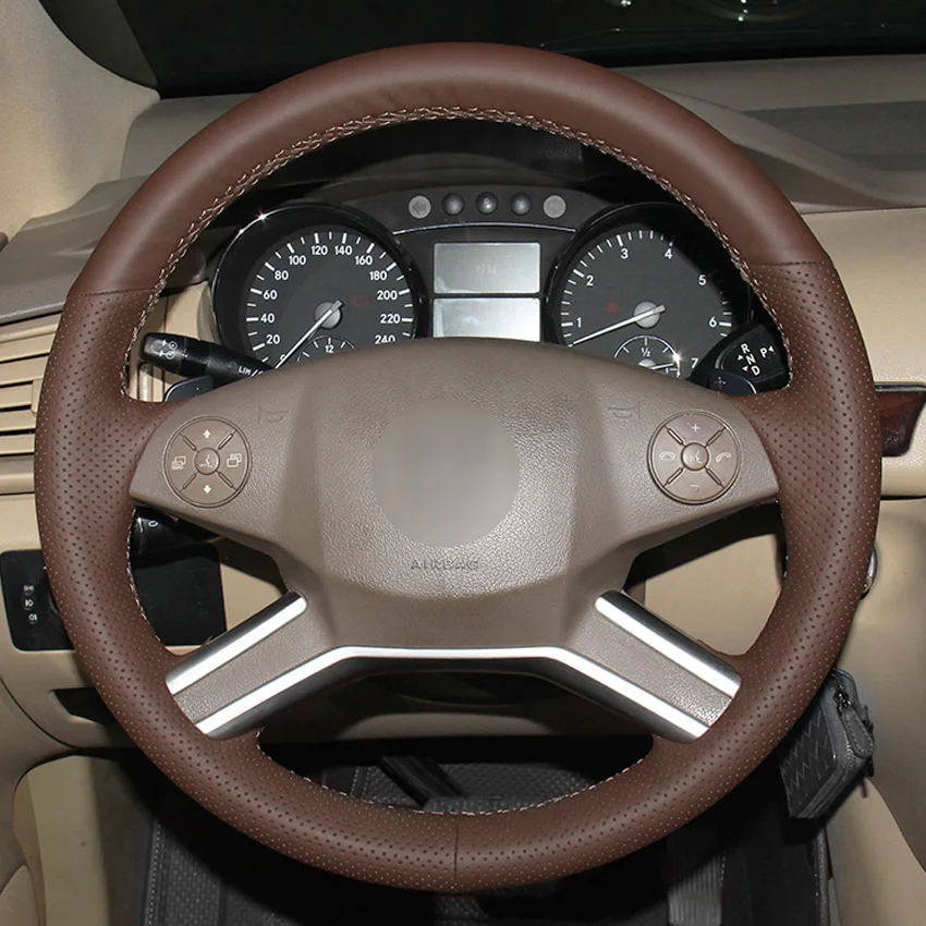 

Black Artificial Leather Car Steering Wheel Cover for Mercedes Benz M-Class 2009-2011 R-Class 2010-2017 GL-Class 2010