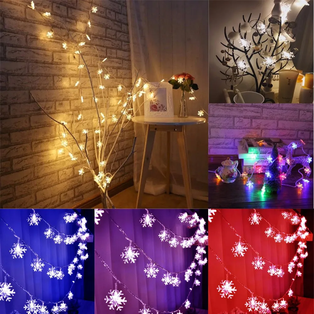Гирлянда светодиодная в форме снежинок 1 5 м 10 светодиодов|Сверкающие товары для