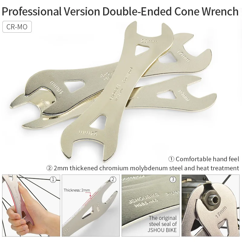 Втулка JSHOUBIKE демонтировала двухголовый ключ из высокоуглеводородной стали от 13