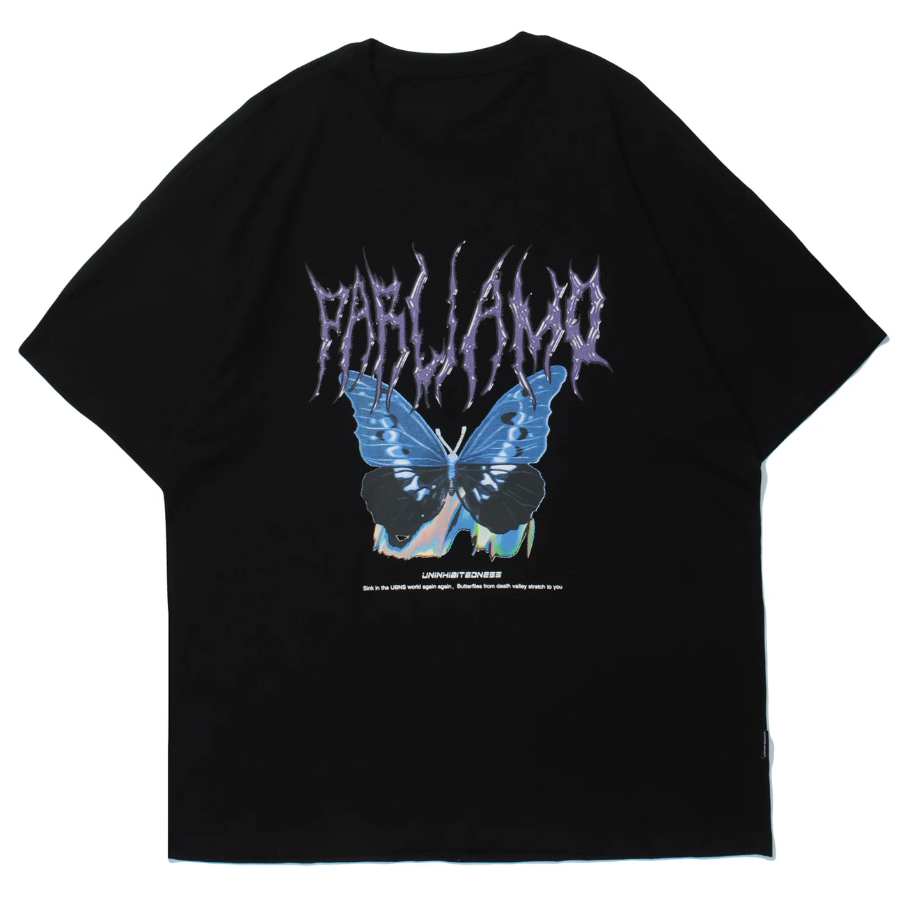 

LACIBLE Hip Hop Harajuku Oversize T-Shirt Men Streetwear Butterfly Print T Shirt Women Loose Short Sleeve Cotton Tops Tee Shirts