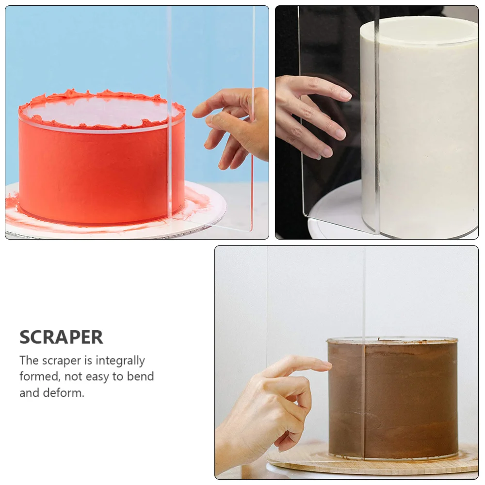 

1PC Transparent Cake Cream Scraper Rectangular Acrylic Baking Tool (14 Inch)