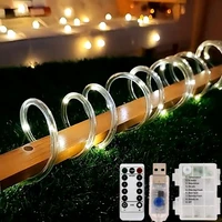 wreath christmas street garland winter new year eve decorations festoon led tube rope string light battery operated 51015m