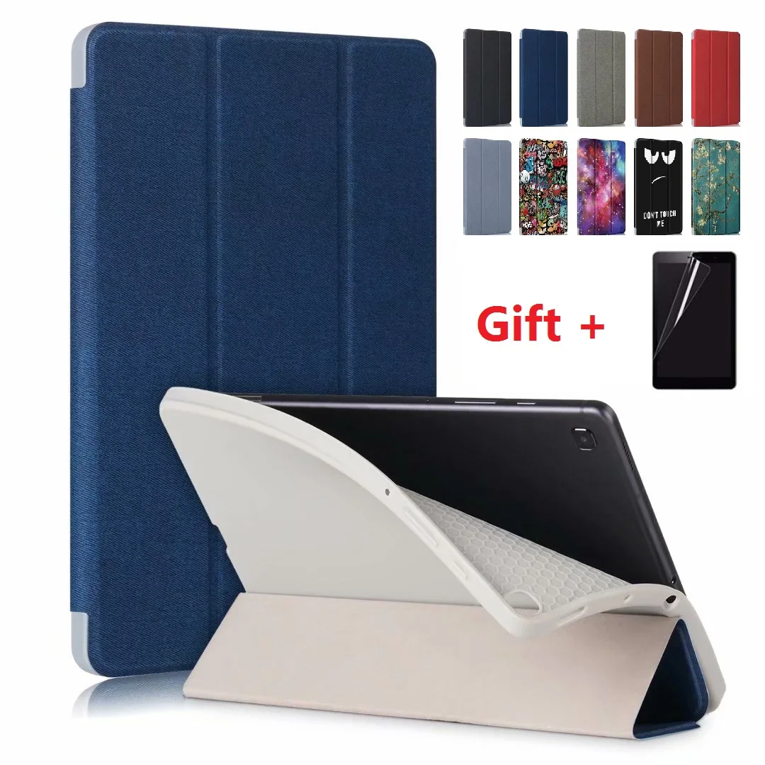 

Flip Stand PU Leather Case for Samsung Galaxy Tab S6 Lite 10.4 2020 SM-P610 P615 TPU Tri-Fold Stand Feature Sand with +film
