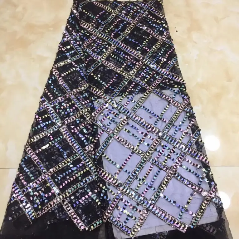 Лидер продаж африканская блестка французский тюль кружевная ткань 5 ярдов J-99913