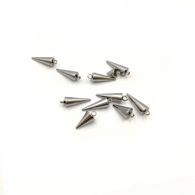 100 шт. Панк конические подвески из нержавеющей стали геометрические для браслета