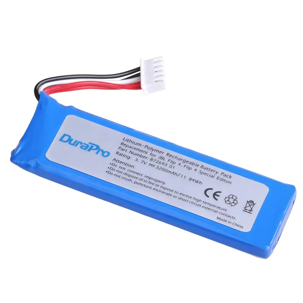 DuraPro 3,7 V 3200mAh аккумулятор GSP872693 01 аккумуляторная батарея для JBL Flip 4, Flip 4 специальное издание