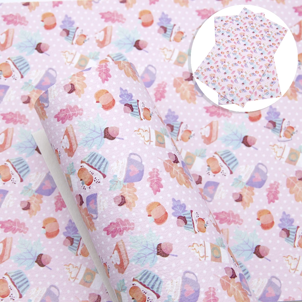 20*33 см цветочный принт личи зернистая искусственная кожа для DIY ручной работы