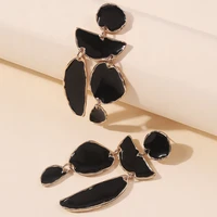 vintage irregular metal black stud earrings for women creative fashion ethnic geometry statement earrings jewelry bijoux wholesa