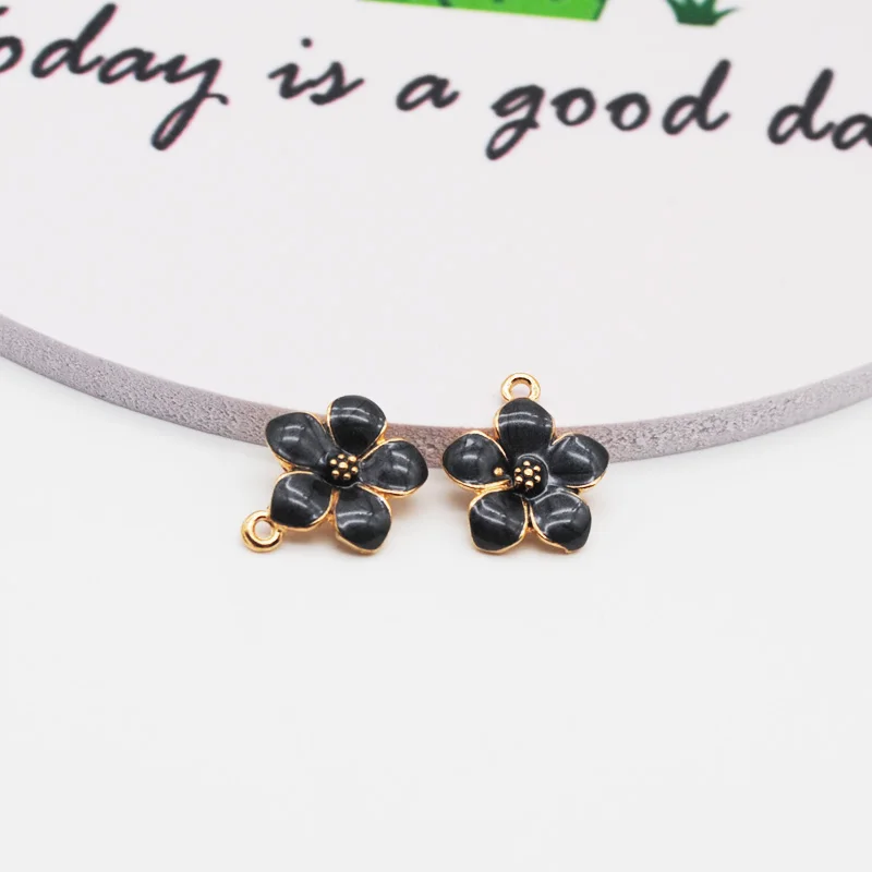 Модные ювелирные украшения шармы с цветами сакуры эмалированные для рукоделия