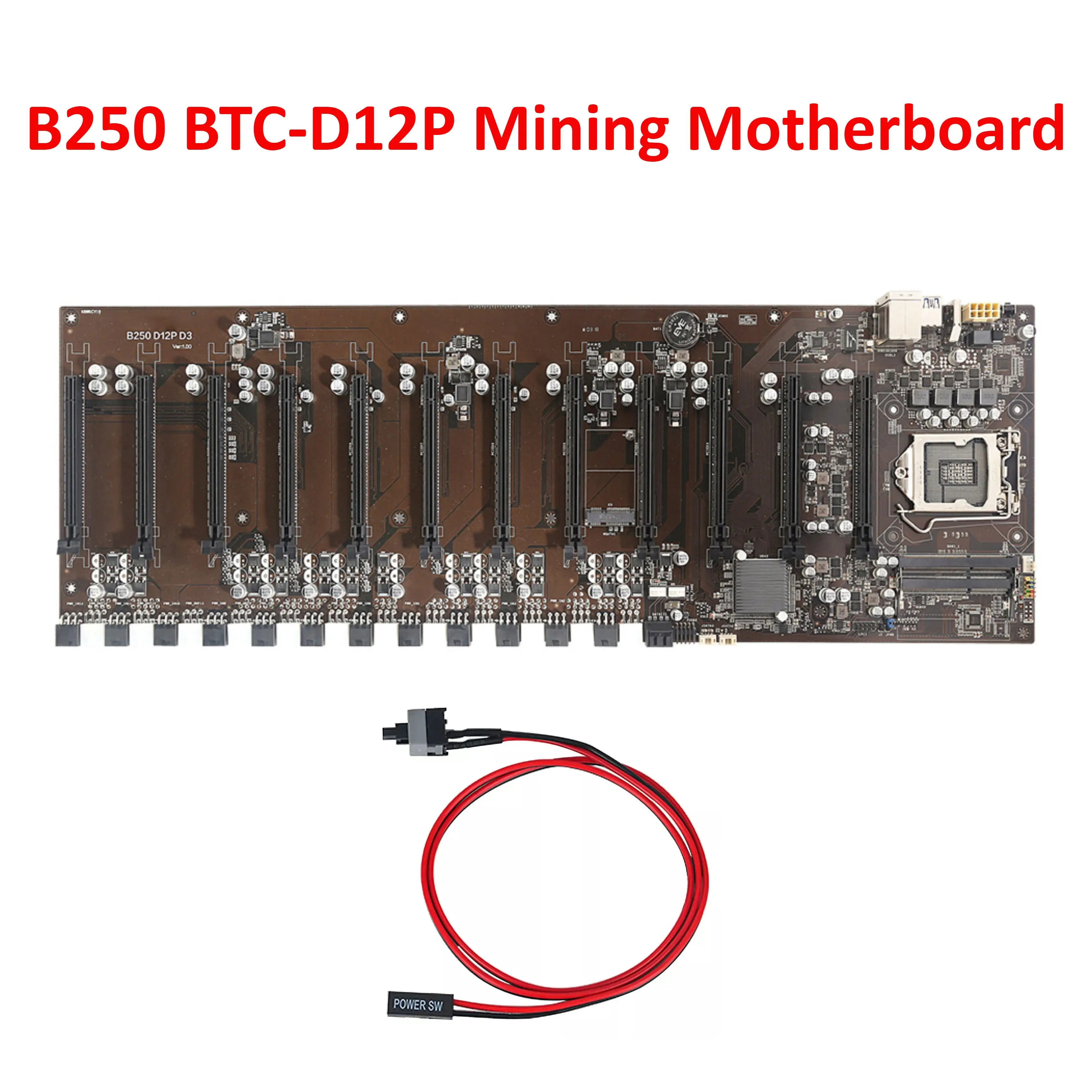 

B250 BTC-D12P Mining материнская плата DDR3 16GB память Материнская Плата Dual SATA3.0 материнская плата для процессора LGA1151
