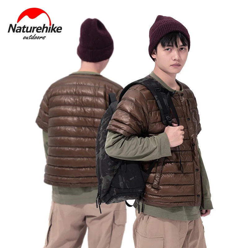 Куртка на гусином пуху Naturehike легкая теплая с коротким рукавом 1000 + FP прочная NH20FS049