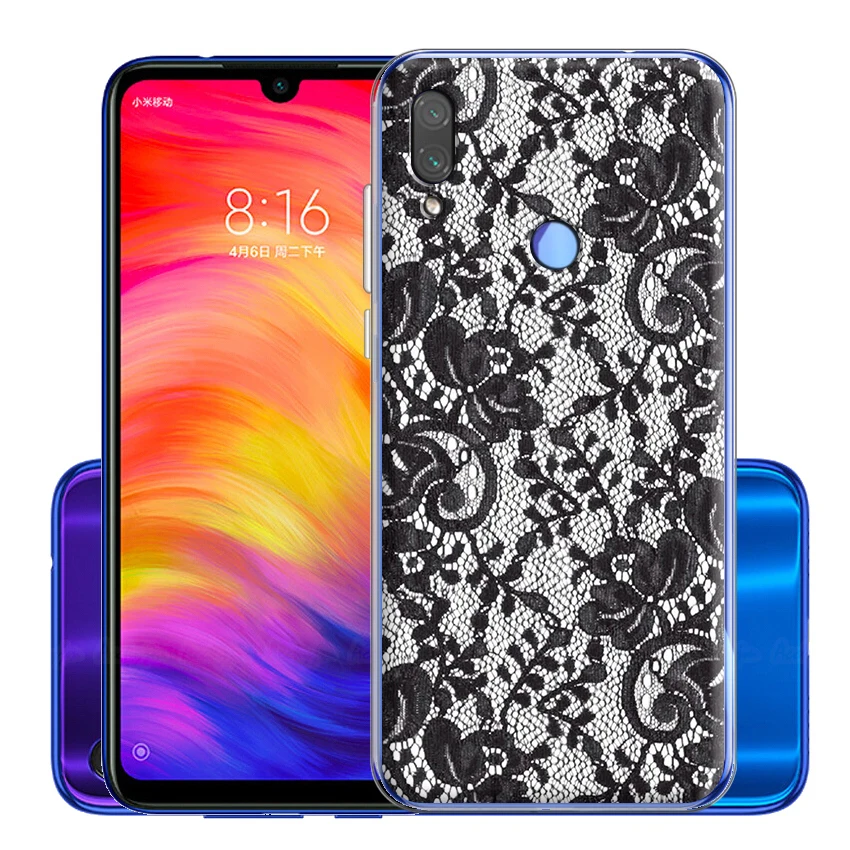 Силиконовый чехол для Xiaomi Redmi Note 9 Max 8T 8 7 6 5A 5 4X Pro Prime с кружевными цветами |