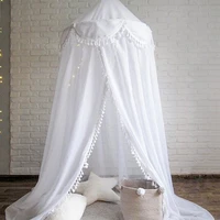 fringed three dimensional hair ball lace baby tent hanging dome bed net baby bed portable petal mosquito net furniture