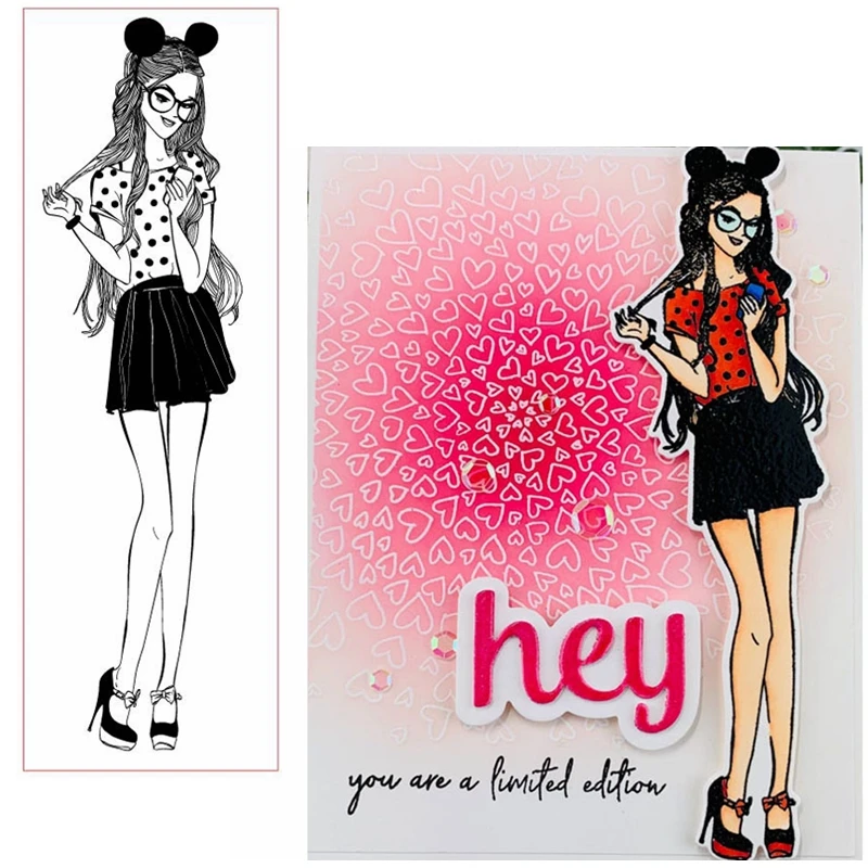 Милые прозрачные штампы Nifty для девочек самостоятельного изготовления открыток