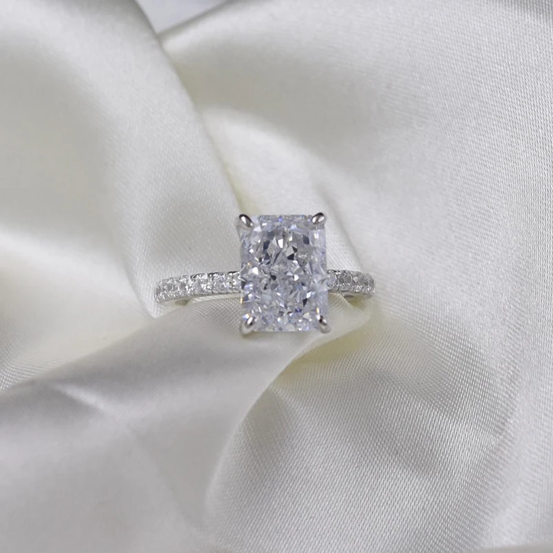 

925 Sterling Silver Sparkling 8*11mm High Carbon Diamond Wedding Rings For Women Engagement Party Fine Jewelry Gifts