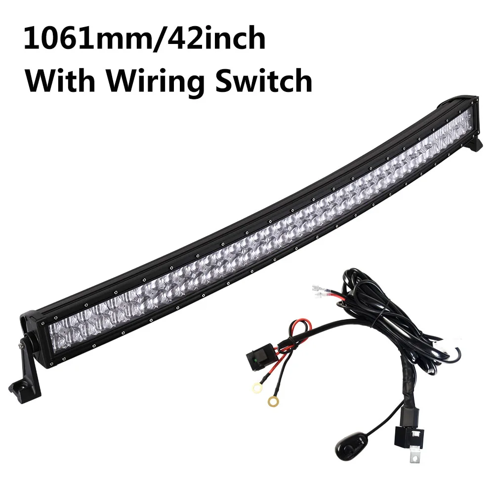 400W With Wire Kit 22-52 дюйма светодиодный светильник бар 5D светодиодный бар изогнутый СВЕТОДИОДНЫЙ рабочий светильник для Автомобиля Бар Offroad Грузовик 4x4 4WD ATV внедорожник автомобиля 12V - Цвет: 400W With Wire Kit