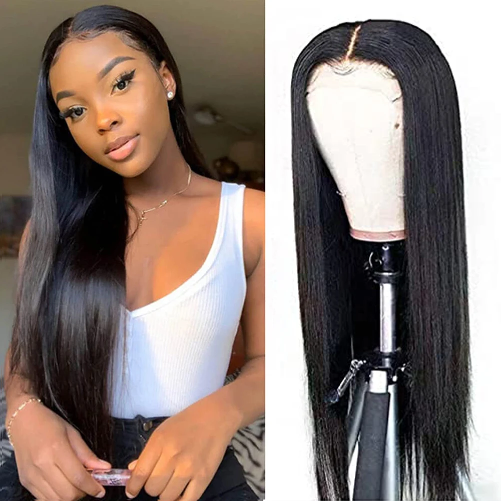 

RONGDUOYI Middle Part Silky Straight Lace Wigs Light Brown Lace Frontal Light Brown Lace Front Wig Glueless Wig For Black Women
