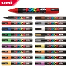 Uni Posca PC-5M цветные маркеры для рисования, школьные и офисные принадлежности, художественные маркеры со средним наконечником 1,8-2,5 мм, 17 цветов, маркеры, ручка