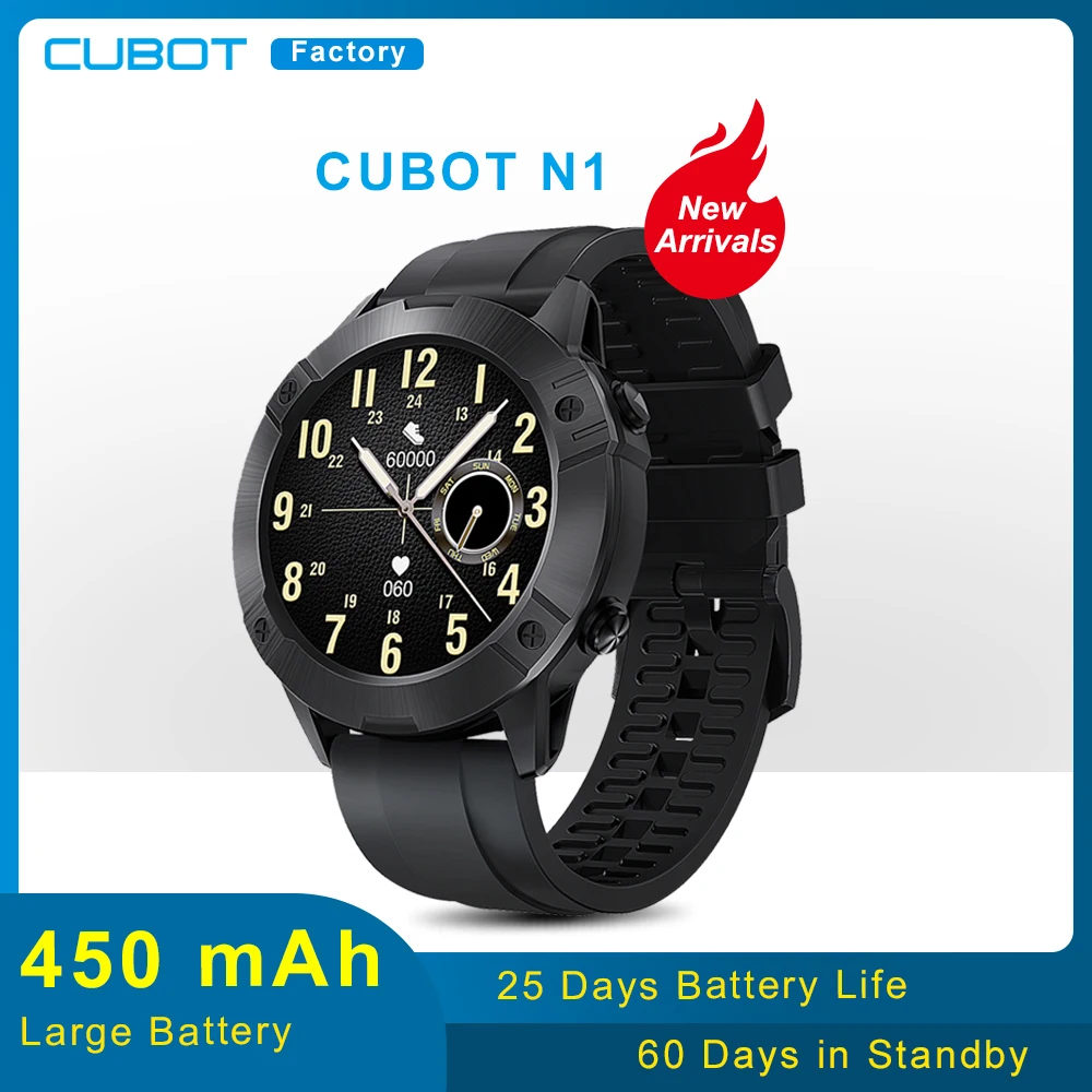 

[450mAh] Cubot N1 2021 New Smart Watch Men Women Blood Oxygen Fitness Bracelet 5ATM Waterproof Smartwatch For Android IOS