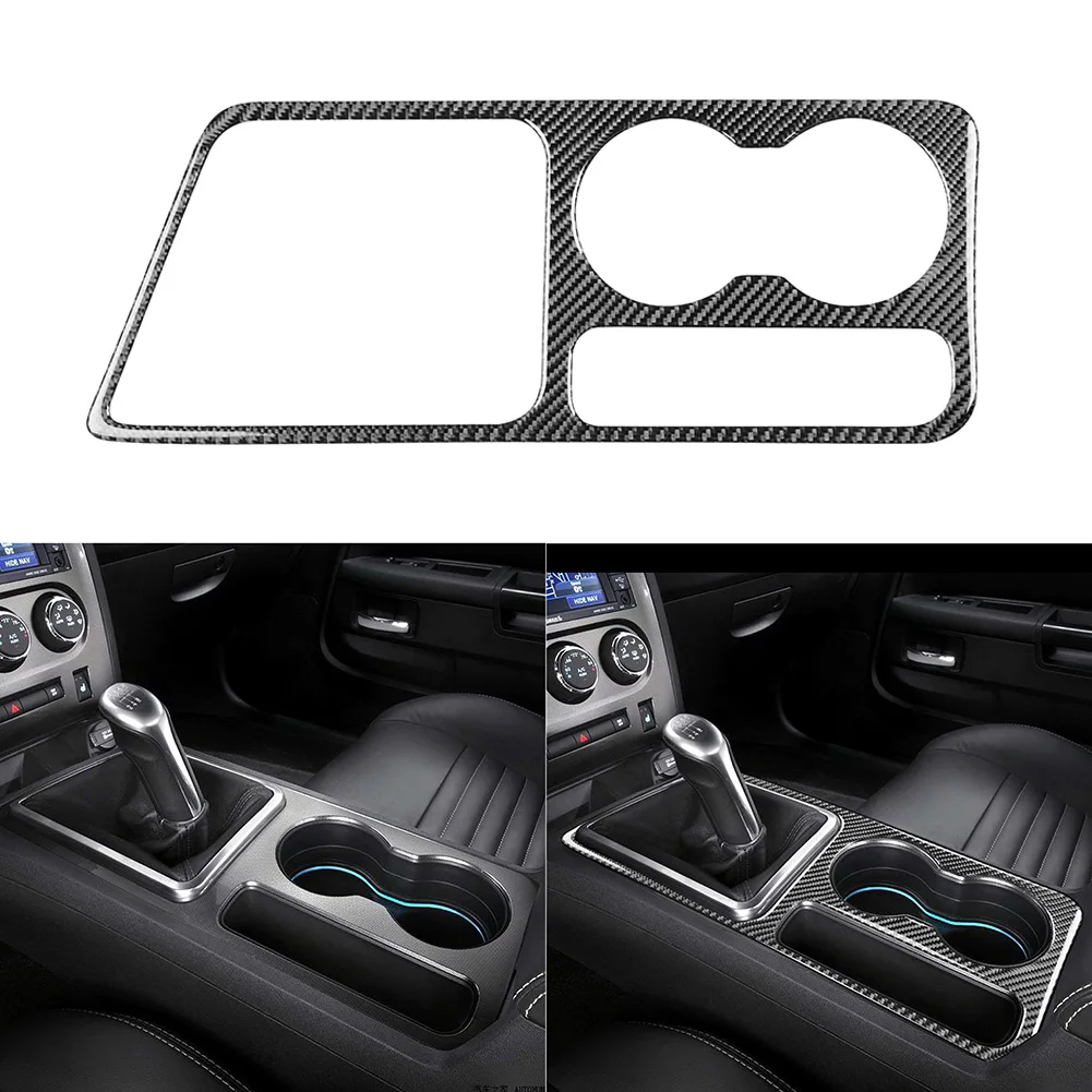 

Car Interior Cover Trim Accessories Car Gear Shift Cup Holder Panel Frame Trim Decoration for Dodge Challenger 08-14