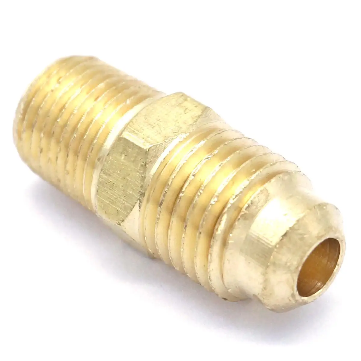 

SAE Flare Thread 7/16"-20 UNF To 1/8" NPT Male Fit Tube OD 1/4" Hex Brass SAE 45 Degree Pipe Fitting Adapters 1000PSI