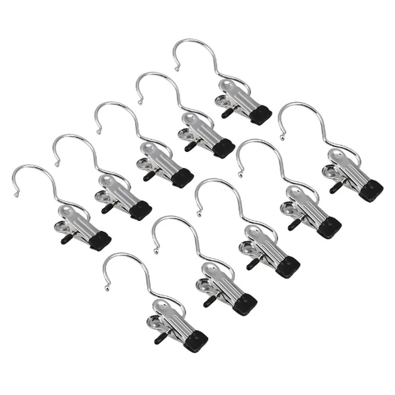 5pcs/set Clothes Hanger Hooks Laundry Stainelss Steel Rack Bag Boot JK0911 Pin Holder Rails Mini Shoes Clip P2J8 | Дом и сад