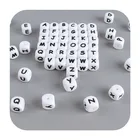 10 шт., силиконовые бусины в виде букв 12 мм