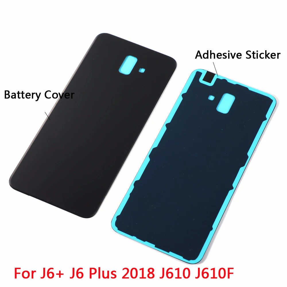 Корпус для Samsung Galaxy J6 Plus 2018 + J610 J610F задняя крышка аккумулятора с логотипом клейкая