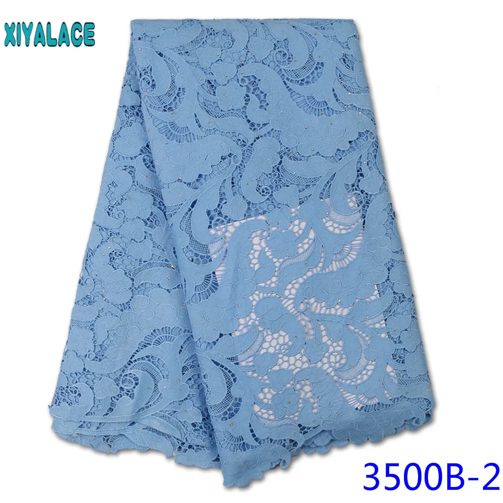 

XIYA Latest African Cord Lace Fabrics New Tissue Milk Silk Lace High Quality Water soluble Lace for Party Dresses KS3500B