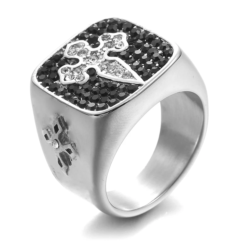 Джонни Холлидей кольца в виде черепа для Для мужчин стразы кольцо серебро Цвет