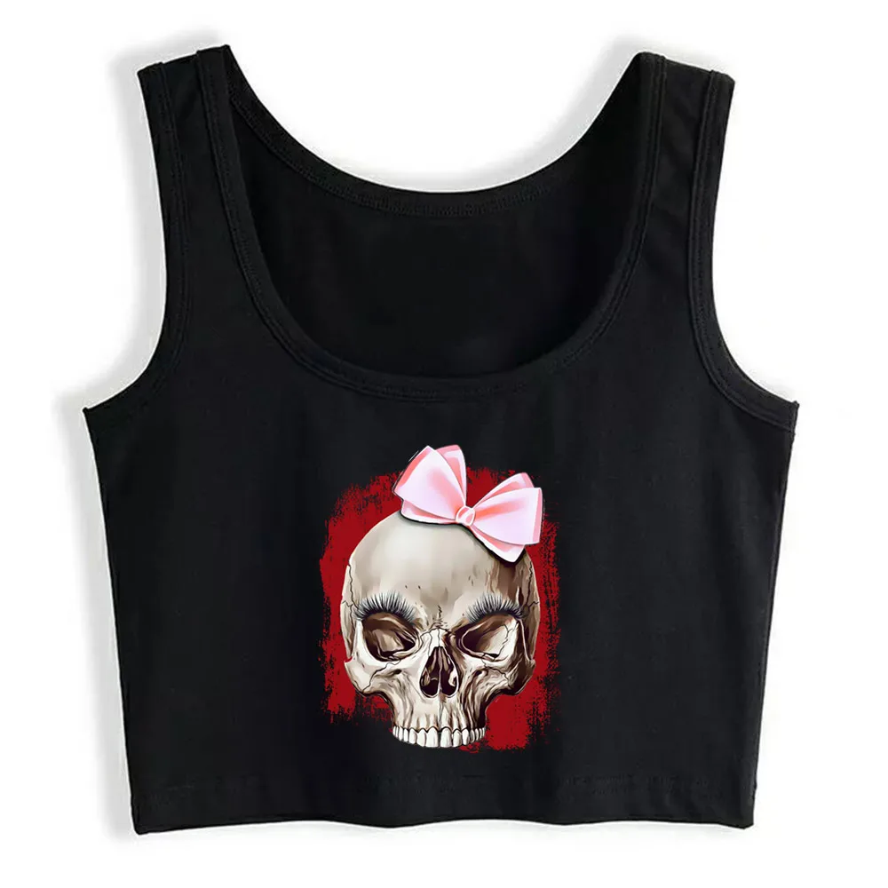 

Crop Top Women Girl Skull Harajuku Tank Top Women Cotton Women Clothes