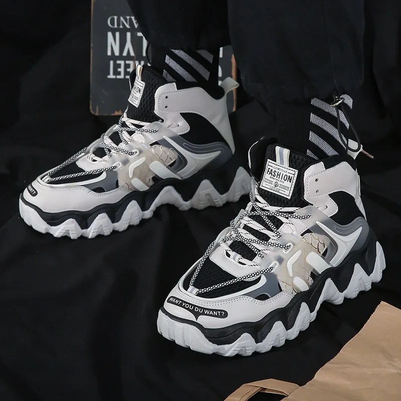 

Mr Co Shoes Men's Shoes Trendy Brand Autumn And Winter Explosion Models Increase New High-top Casual Sports Shoes Old Shoes