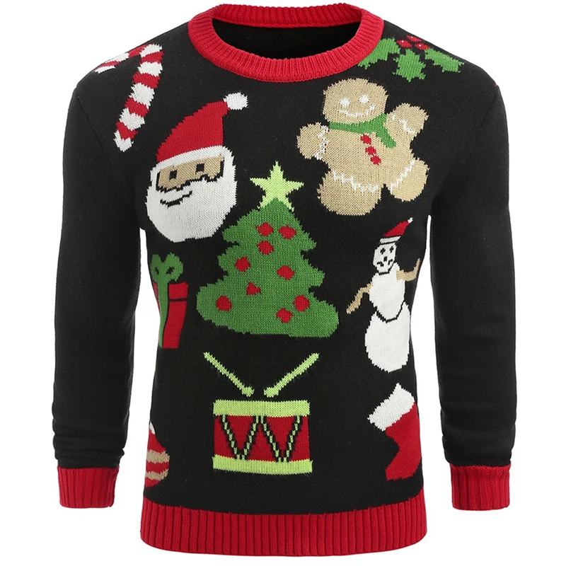 

Ugly Christmas Sweater Men Pullover Slim Fit Jumper Knitwear Warm Autumn Santa Christmas Sweater Casual Men Clothing 2Xl Navidad