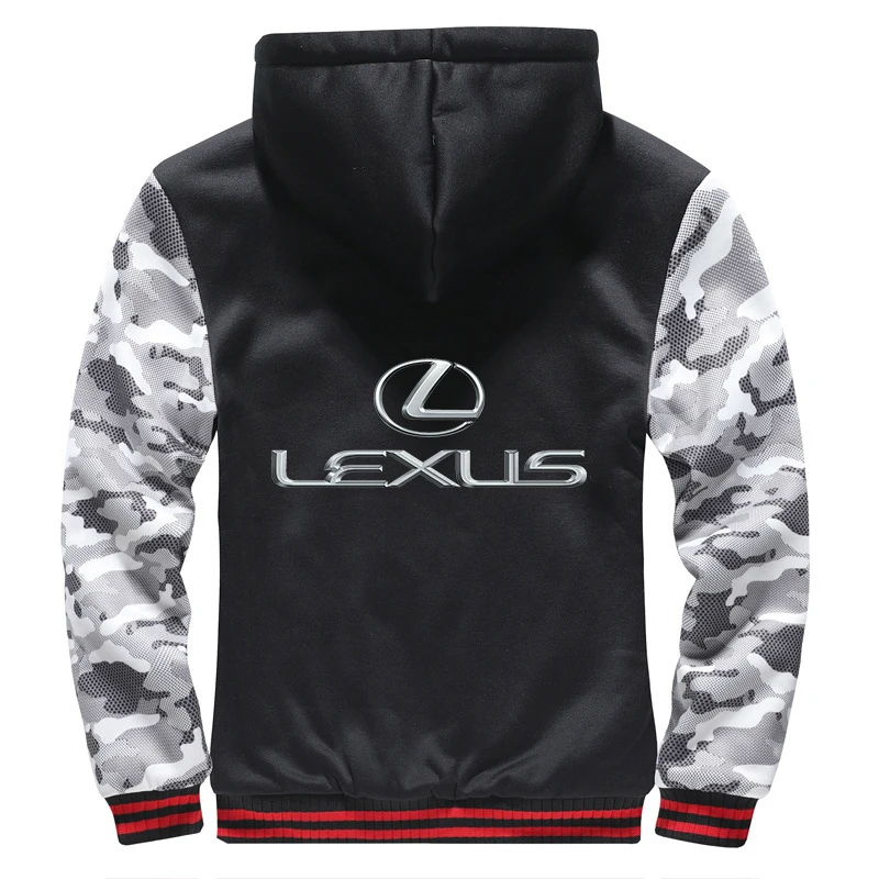 

Lexus Men's Brand Print Thicken Winter Zipper Jacket Sport Male Hoodies Sweatshirt Tracksuit College Coat