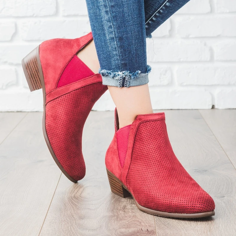 2019 Fashion Brief Short Boots Women Microfiber Leather Low Heels Chelsea Botines Winter Plush Elastic Ankle Botas Ladies Shoes | Обувь