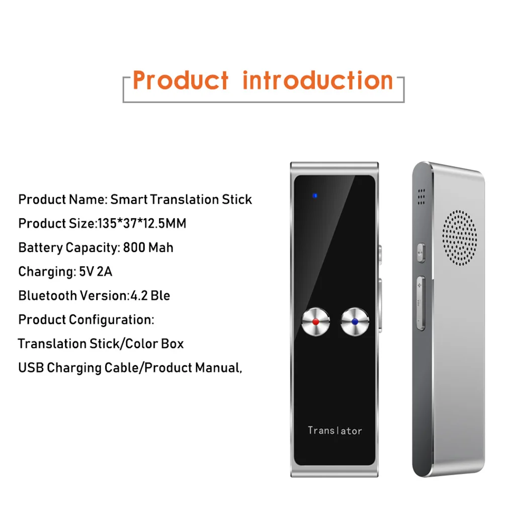 

T8 Portable Smart Translator 68 Multi-Languages Two-Way Real Time Translator for Learn Travel Business Meeting